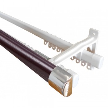 Double Curtain Track 2.5M Mahogany,  - Cashbuild