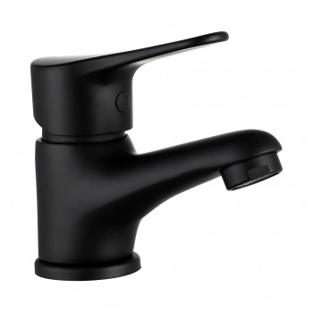 Quartz Black Basin Mixer Short Body,  - Cashbuild