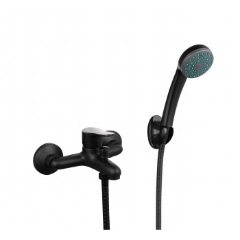Quartz Black Bath Mixer With Hand Shower,  - Cashbuild