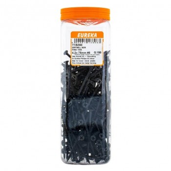 Eureka Drywll Screw Fine Thread 4.2X75mm Number:8 Quantity:150, EUREKA - Cashbuild