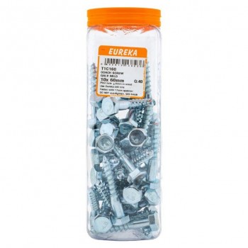 Eureka Coach Screw Galv Mild10X 60mm Quantity:40, EUREKA - Cashbuild