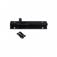 Barrel Bolt Straight 100mm Matt Black, TROJAN - Cashbuild