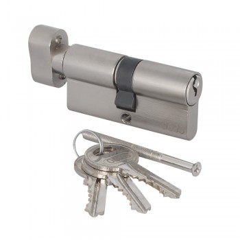 Thumb Turn Cylinder Satin Nickle, TROJAN - Cashbuild