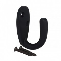 Coat Hook Single Matt Black, TROJAN - Cashbuild