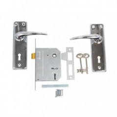 2 Lever Red Econo Mortice Lockset Chrome Plated, TROJAN - Cashbuild