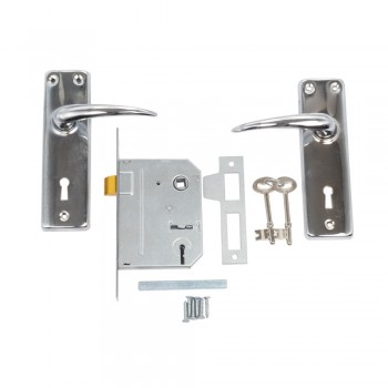 3 Lever Red Econo Mortice Lockset Chrome Plated, TROJAN - Cashbuild