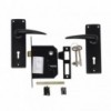 2 Lever Economy Mortice Lockset Matt Black, TROJAN - Cashbuild