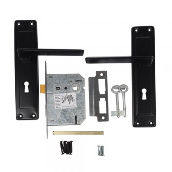 3L Cp 8Inch Lockset Essex Matt Black, TROJAN - Cashbuild