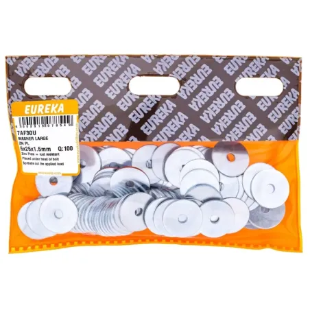 Eureka Washer Large Zn Pl 5X25X1.5mm Quantity:100, EUREKA - Cashbuild