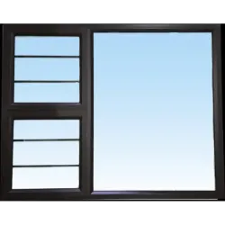Window Frame Aluminium 28-PTT1512 Left Hand with Burglar Bar Bronze,  - Cashbuild