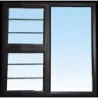 Window Frame Aluminium 28-PTT1515 Left Hand with Burglar Bar Bronze,  - Cashbuild