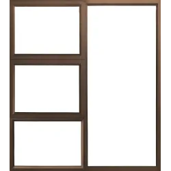 1800 X 1800 Bronze Aluminium Window Frame, Clear Glass
