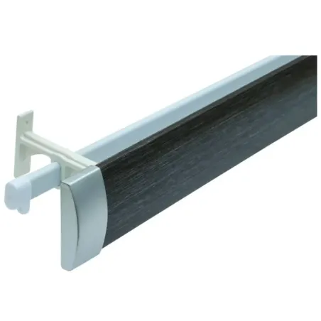 Pelmet Curtain Track Double 64mmx2M Black