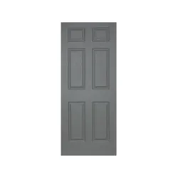 Deep Molded Pre-Painted Light Duty Interior Tudor 6 Panel Grey Door,  - Cashbuild