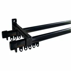 Black Curtain Track Double 2M