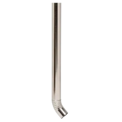 Downpipe Round Galvanized Crimped Shoe 2700X75X0.4mm,  - Cashbuild