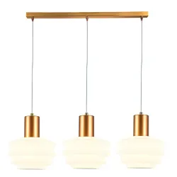 Pendant Beehive Trio Wht Brass Led 18W,  - Cashbuild
