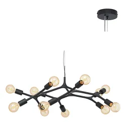 Pendant Bocadella 12Lt Black 920mm El,  - Cashbuild