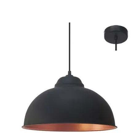 Pendant Truro 2 Lt Black Cop 370mm El,  - Cashbuild