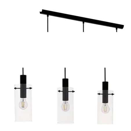 Pendant Montefino 3Lt Black 710mm El,  - Cashbuild