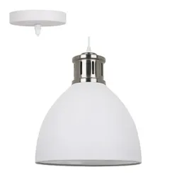 Pendant Steel Wht Satin Nickel 330mm Rd,  - Cashbuild