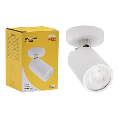 Spotlight 1Lt Sur Mount Gu10 Wht Rd,  - Cashbuild