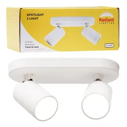 Spotlight 2Lt Surface Mount Gu10 Wht Rd,  - Cashbuild