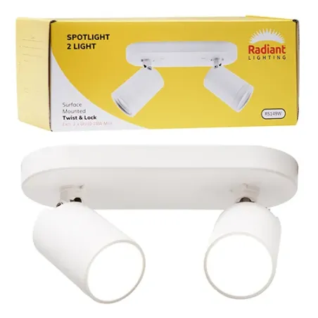 Spotlight 2Lt Surface Mount Gu10 Wht Rd,  - Cashbuild