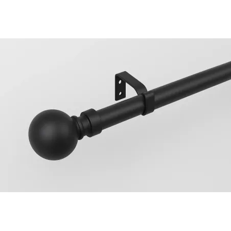 Curtain Rod & Ball Single 2.5m Matt Black