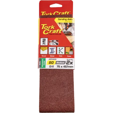 Sanding Belt 75 X 457mm 80Grit Quantity:2